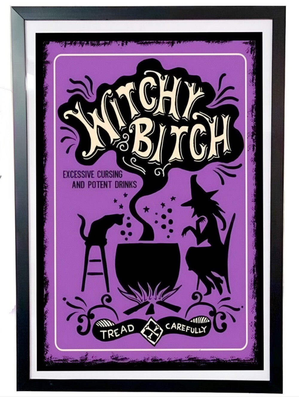 Too Fast Witch Bitch Poster Matte Purple Black Gothic Spell Room Decor NWT 11x17